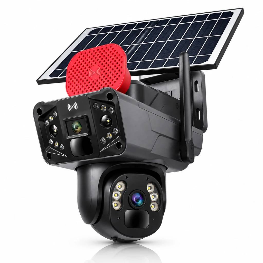دوربین مداربسته مینی اسپایدکم سولار سیمکارتی 2K دو لنز 4G آتزباردار برند O-KAM